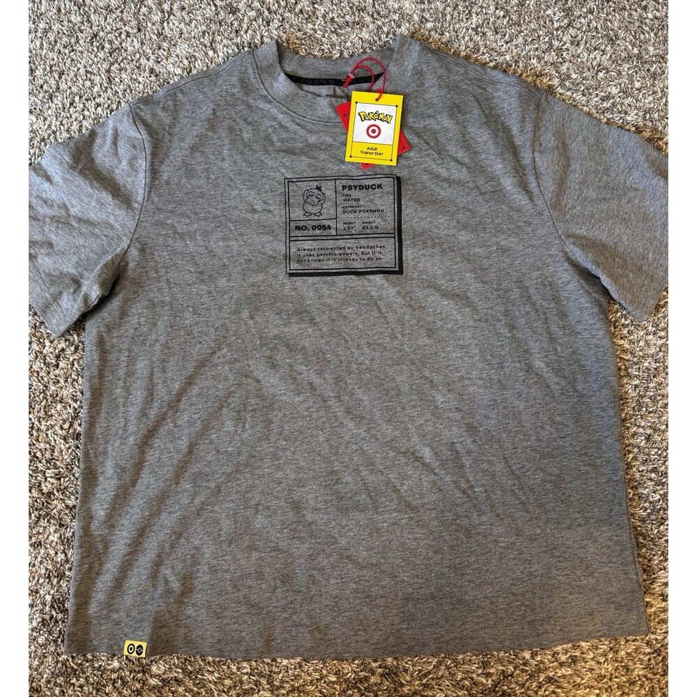 Pokemon x Target Psyduck Adult Trainer Shirt Gray Medium M NWT Exclusive